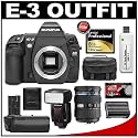 Olympus E-3 Digital SLR Camera with Olympus 12-60mm Zuiko Digital ED f/2.8-4.0 SWD Zoom Lens + Olympus FL-50R TTL Electronic Flash + Olympus HLD-4 Battery Grip + 8GB Lexar CF Memory Card + BLM-1 Battery + Case + Cameta Bonus Accessory Kit